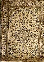 Nain, Persien, ca. 5 Jahre, Flor Wolle mit Seide, ca. 296 x 198 cm, SchÄtzwert: 1400.- EURO, EHZ: 1-2, Ca 52 cm Durchmesser Fleck