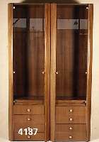 Vielzweckschrank, deutsch, dÄnisches Design, Furnier auf Mahagoni gebeizt, SchwenktÜren verglast, 4-schÜbig, vielfach verwendbar, auch als ...