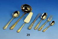 Besteck fÜr 12 Personen, 24kt hartverg., best. aus: 12 MenÜmesser, 12 MenÜgabeln, 12 MenÜlÖffel, 12 KaffeelÖffel, 12 Kuchengabeln, ...