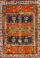 Schirwan, Rußland, ca. 40 Jahre, Wolle auf Baumwolle, ca. 155 x 114 cm, SchÄtzwert: 850.- EURO, l.Mottenfraß, EHZ: 2