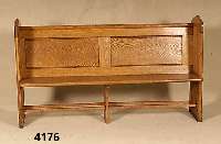 Kirchenbank, deutsch, um 1900, im gothischen Stil, Eiche massiv, ca. 94x158x45 Sh 43 St 29 cm