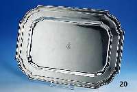 Rechteckiges Tablett, Amerika um 1900, Sterling Silber, mittig Bes.-Monogr. AHB, 50 x 36 cm, schwere Ausf., ca. 1680 g, Meistermarke wohl WM. B. ...