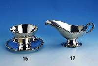 Sauciere, 925er Silber, Grimminger, Pforzheim, Rand mit BÄnderdekor, H ca. 9 cm, D ca. 17 cm, ca. 375 g, ehem. UVP lt. Einl. EUR 1110.-