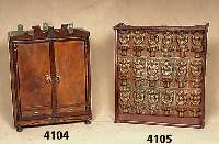 ModellschrÄnkchen, sÜddeutsch, um 1850, Korpus Weichholz und Buche, RÜsterfurnier, aufgesetzte HalbsÄulen, Kapitele gedrechselt, ...
