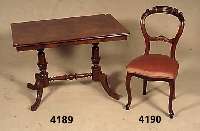 4 StÜhle, Louis Philipp, um 1860, Mahagoni massiv, altrosaner Bezug, sogenannter LÖffel- stuhl, leichte Gebrauchsspuren, SalonmÖbel, ...