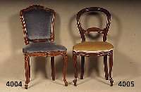 2 StÜhle, deutsch, um 1860, Louis-Philippe, Mahagoni massiv, altrosa Mohairbezug, sogenan- nte LÖffelstÜhle, leichte Gebrauchsspuren, ...