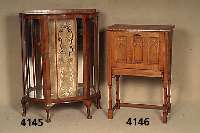 Beistellschrank, nach altem Vorbild, Eiche massiv, Eichefurnier, eintÜrig, aufklappbar, leicht gothische Schnitzerei, schÖnes Stil- mÖbel, ca. ...