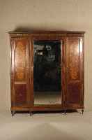 BÜcher- bzw. Mehrzweckschrank, Frankreich, um 1890/1900, Korpus Weichholz, Furnier aus mehreren EdelhÖlzern, Palisander, Mahagoni, Nußbaum, ...