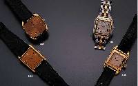 TABBAH Herrenarmbanduhr Modell Saga de Tabbah , Schweiz um 1992, RG 750/000 incl. Lederbd. m. orig. Dornschl. in Gold, aufw. Designer- modell m. ...