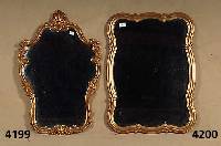 Spiegel, geschwungene Form, facettiertes Spiegelglas, dekorativ, ca. 75x54 cm