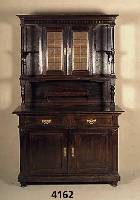 Aufsatzschrank, deutsch, um 1900/10, GrÜnderzeit mit Jugendstileinfluß, 3-fach ge- gliedert, Korpus Weichholz, Eiche massiv, Eichefurnier, ...