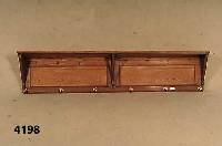 Flurgaderobe, aus altem Holz, Weichholz, 6 Messinghaken, ca. 34x165x32 cm