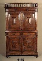 Vielzweckschrank, Belgien, um 1900, Eiche und Weichholz massiv, auf Rahmen gearbeitet, aufgesetzte Schnitzerei (Ornamentik), dekora- tives MÖbel ...