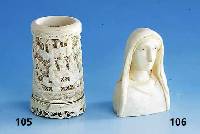 MarienbÜste, wohl Goa 50er Jahre, Elfenbein, geschnitzt, vollplastisch, H ca. 10 cm