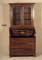 AufsatzsekretÄr, Westfalen, um 1860, Eiche massiv, 3-schÜbig, original BeschlÄge, Ober- teil original Verglasung, praktisches Schreib- mÖbel ...