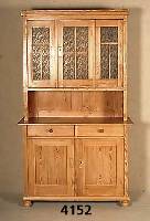 KÜchenschrank, deutsch, um 1910, Weichholz massiv, gelaugt und gewachst, qualitÄtvolles MÖbel, ohne SchlÜssel, ca. 200x118x56 cm