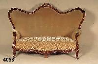 Sofa, deutsch, um 1870, Louis Philippe, Mahagoni massiv, Schmetterlingsform, Polster- ung um 1960 erneuert, prunkvolles MÖbel, ca. 114x175x95 cm, ...