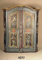 Spaltschrank, Bodensee, unter Verwendung alter Teile um 1800, zum Teil um 1900/10 neu konzipiert, Front auf Rahmen gearbeitet, in sich leicht ...