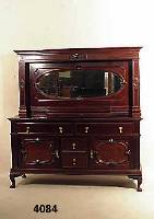 Aufsatzbuffet, England, um 1890, viktioria- nischer Stil, Mahagoni massiv, Mahagonifurnier , Unterteil mit 2-tÜren und 2 Schubladen, schÖne ...