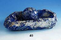 Lapislazuli-Zierschale mit Lapislazulikugel, teilpoliert, z.T. naturbelassen, Muttergestein, Lapslazuli von schÖner Farbe, total ca. 7800 g, ...