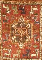 Ghaschgai, Persien, ca. 50 Jahre, Wolle auf Wolle, ca. 171 x 120 cm, Schätzwert: 700.- EURO, EHZ: 3