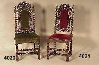 4 HerrenzimmerstÜhle, Frankreich, um 1870, Eiche massiv, reiche Drechselarbeit, Beine versprosst, z.T. in sich gedreht, qualitÄt- volle ...