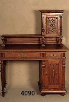 Damenschreibtisch, deutsch, um 1895/1900, Korpus Weichholz, Eiche massiv, zum grÖßten Teil auf Rahmen gearbeitet, schÖne Baluster- ...