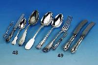 12 Messer deutsch um 1900, reiner Jugendstil, 1. Entwurf Hugo LEVEN fÜr Koch und Bergfeld "Herbstzeitlose", 800er Silber, gesuchtes ...