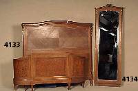 Spiegel, Frankreich, um 1910, Eiche massiv, BronzebeschlÄge, facettierter Spiegel, Spiegel ehemals MitteltÜr einer Frisierkommode, ca. 182x60 cm