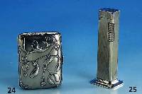 DUNHILL-Silberfeuerzeug, Tallboy, England um 1960, Monog. AA, Gebr.-Sp., H. ca. 11 cm