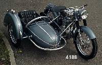 Horex Regina 400, mit Seitenwagen S 500, Erstzulassung 07.1954, hellblaumetallic, 399 ccm, 16 KW, 4-Takt Otto-Motor; abgelesener Kilometerstand 88 ...