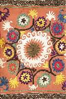 Wandschmuck, Buchara, ca. 60 Jahre, Baumwolle mit Seidenstickere, ca. 53 x 50 cm, SchÄtzwert: 650.- EURO, EHZ: 2