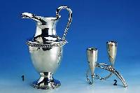Kerzenleuchter, 925er Silber gefÜllt, abstrakte Form, H ca. 16 cm