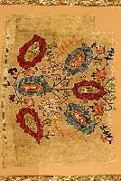 Osmanische Stickerei, um 1800, ca. 54 x 43 cm (mit Rahmen), SchÄtzwert: 1300.- EURO, EHZ: 3, fragment