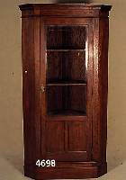 Eckschrank, deutsch, um 1900, Eiche massiv, TÜr auf Rahmen gearbeitet, Leisten einfach getreppt, schÖner harmonischer Aufbau, TÜr verglast, ...