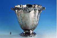 SektkÜhler/Blumenvase, Italien, 60er Jahre, 800er Silber, Barockstil, floral verziert, H ca. 27 cm, ca. 1700 g