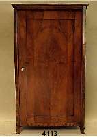 SpÄtbiedermeier-WÄscheschrank, deutsch, um 1860, Nußholz furniert, im Inneren Einlege- bretter, Gebrauchsspuren, ca. 173x98x51 cm, ohne ...