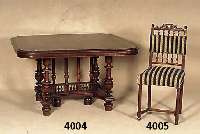 Tisch, Frankreich, um 1890/1900, Eiche massiv, Eichefurnier, Beine gedrechselt, teil- weise verstrebt, ausziehbar, Beine und StÜtz- beine mit ...