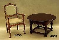 Couchtisch, deutsch, um 1890, GrÜnderzeit, Eiche massiv, runde Platte, mit kugelfÖrmigen Beinen, MÖbel in guter Zustand, schwere Quali- tÄt, H. ...
