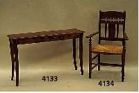 Armlehnstuhl, Friesland, wohl Worpswede, Buche massiv, dunkel gebeizt, Binsengeflecht original, wohnfertig, ca. 106x65 cm, Sh. ca. 47 cm, St. ca. ...