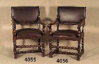 Armlehnsessel, deutsch, um 1900, Eiche massiv, schÖne Drechselarbeit, Lederbezug und Polsterung um 1970 erneuert, diese in gutem Zustand, leichte ...