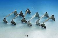 6 MesserbÄnkchen, Belgien, 800er Silber, Meistermarke Wolfers, BrÜssel, abstr. floraler BÄnderdekor, L. ca. 9.5 cm