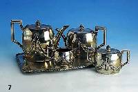 Kaffee-/Teeset, Belgien/deutsch um 1910, 800er Silber, Vertreiber Heisler Mannheim (eine der angesehensten Firmen in Mannheim bis zum 2. WK), ...