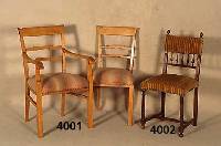 7 StÜhle, Frankreich/Dijon, um 1890/1900, Nußbaum massiv, z.T. alt belassen, BezÜge er- neuert, Nagelverzierung, leichte Reste alten ...