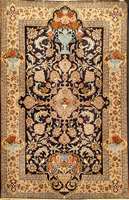 Esfahan fein, Zentralpersien, ca. 10 Jahre alt, feine hochwertige Korkwolle mit und auf S eide, ca. 240 x 157 cm, SchÄtzwert: 6300,- EUR O, sehr ...