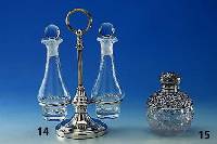 Essig- und Ölmenagere, CHRISTOFFLE, Frank- reich, Metall versilbert/Glas, H ca. 28 cm
