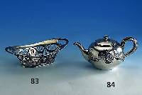 Anbietschale, 13-lÖtig, Hanau, wohl Schleis- ner, um 1900, nachgestochen, nach dem Vorbild von 1790/1810, Girlandendekor, Darst. v. Fr. Dubarry ...