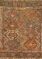 Khamseh, Persien, um 1900, Wolle auf Wolle, ca. 155 x 146 cm, Schätzwert: 1050.- EURO, EHZ: 4-5