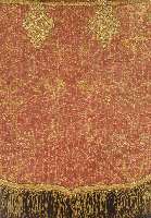 Sadelldecke, Deutschland, um 1750, Baumwolle mit Seide, ca. 46 x 50 cm, Schätzwert: 900.- EURO, EHZ: 4