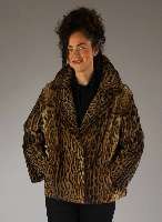 Ozelot-Jacke, Gr. ca. 40, gerader Schnitt, angesetzte Ärmel, 2 Einschub- taschen, gekauft 1972 fÜr DM 3800.-, RÜckenl. ca. 67 cm, mit ...